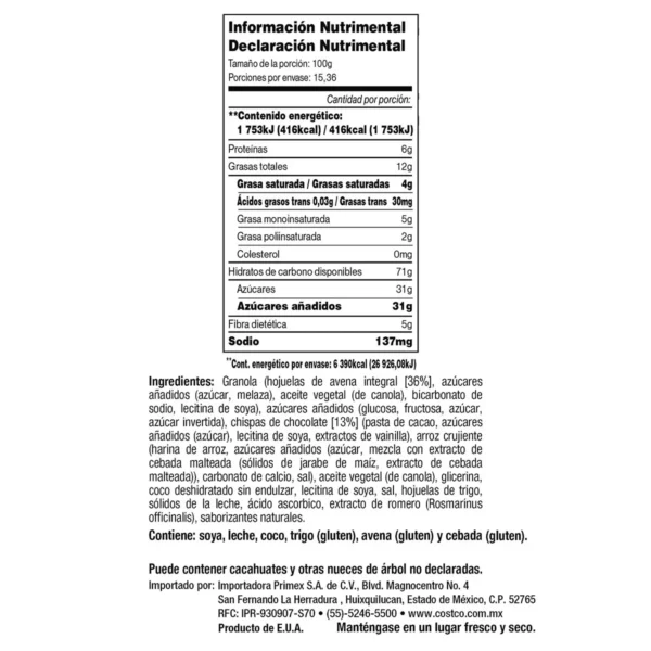 Kirkland Signature Soft & Chewy Barras de Granola 64 pzas de 24 g - Image 2