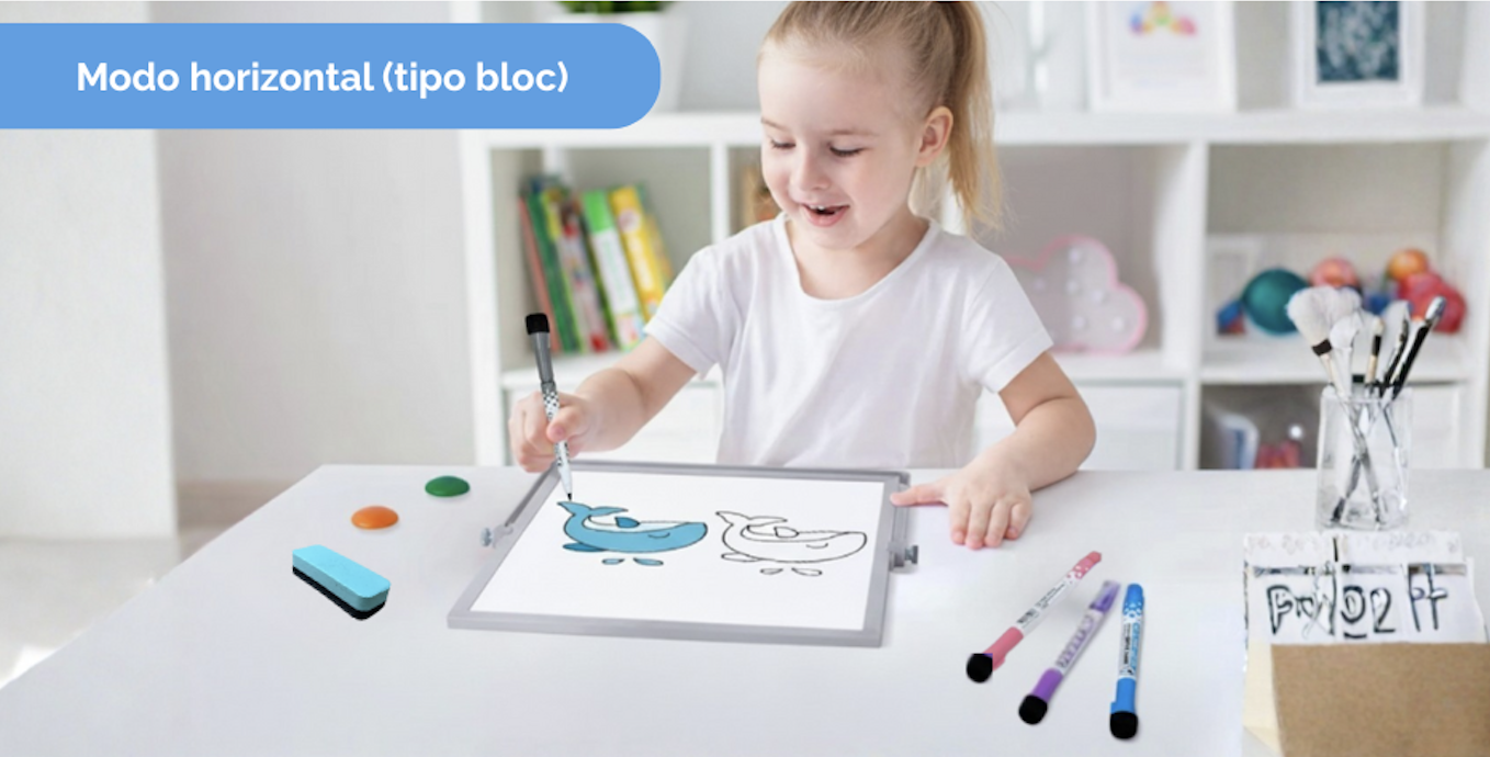 Niños usando pizarrón en modo escritorio