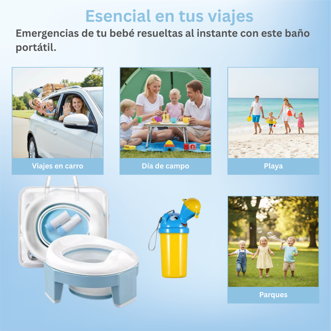 Combo Bañito 2 en 1 y Orinal Portátil Azul - Image 4