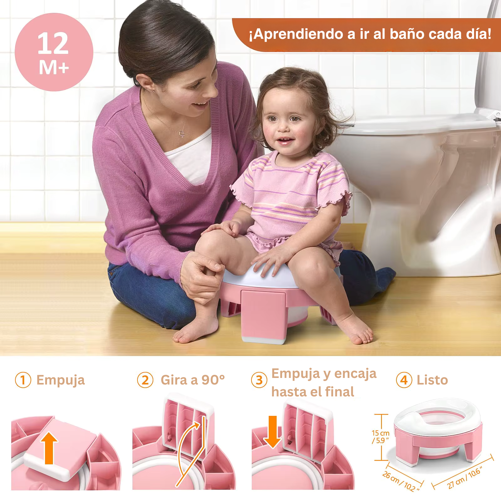 Combo Bañito 2 en 1 y Orinal Portátil Rosa - Image 2