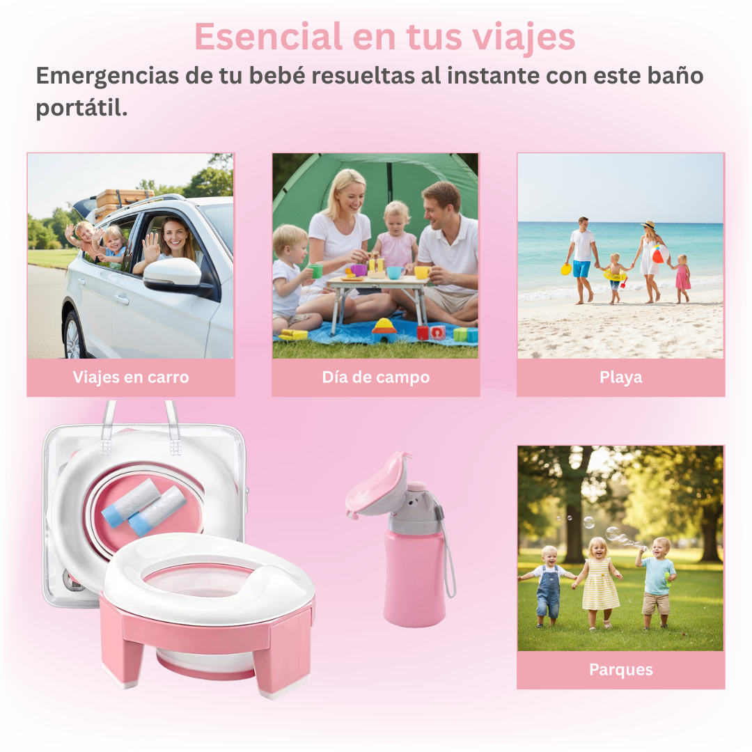 Combo Bañito 2 en 1 y Orinal Portátil Rosa - Image 4