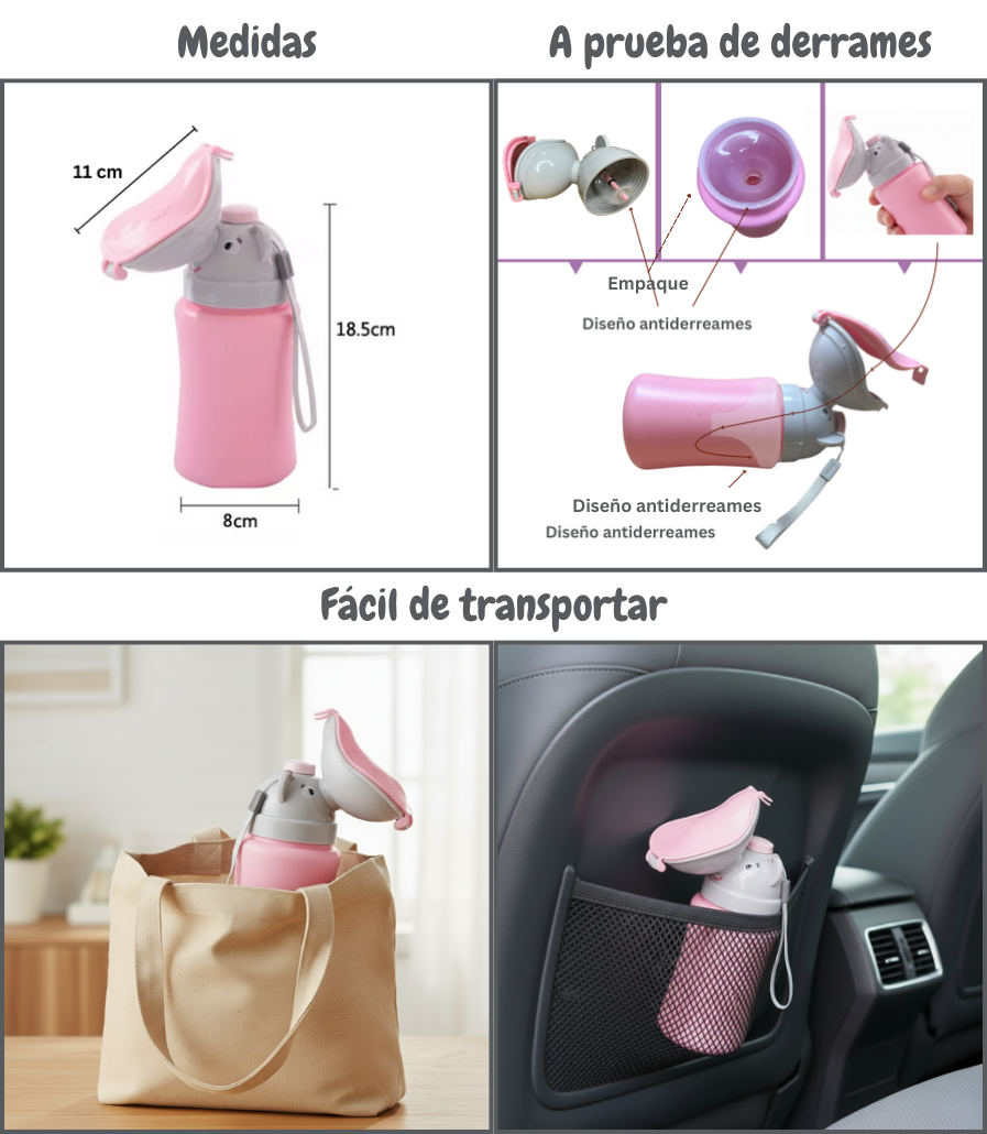 Combo Bañito 2 en 1 y Orinal Portátil Rosa - Image 6